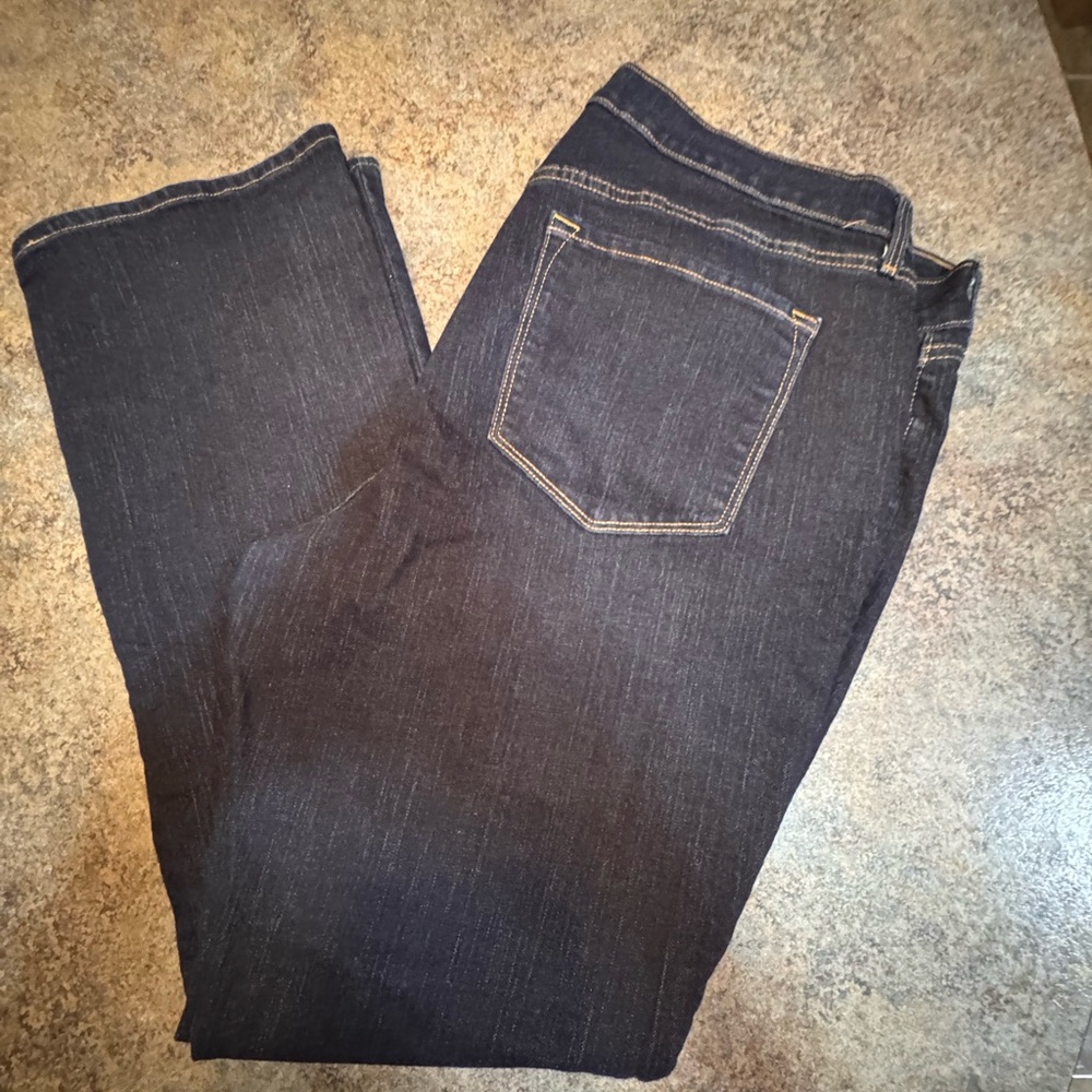 Old Navy Women's Dark Blue Straight-Leg Jeans